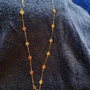 Vintage 1970's Gold Plated Flowerlace Necklace By Avon